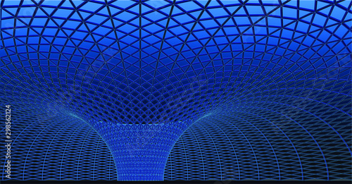 interior of a building with a huge glass dome