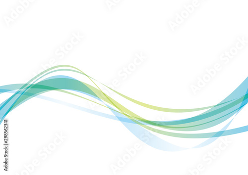 アブストラクト　滑らかな曲線　波　緑 © メガネ
