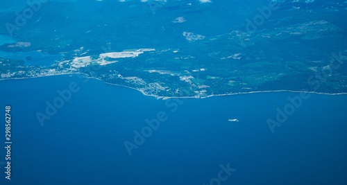 Aerial view of Vancouver bay and mountain © Feng