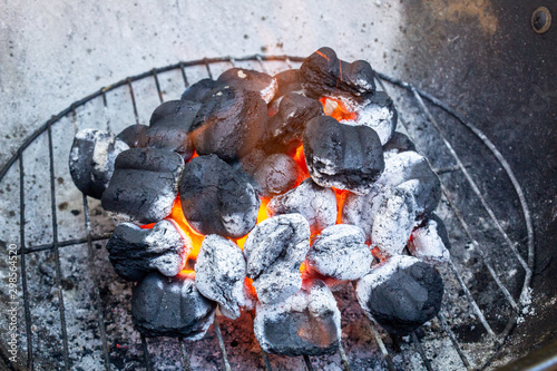 hot coals burning