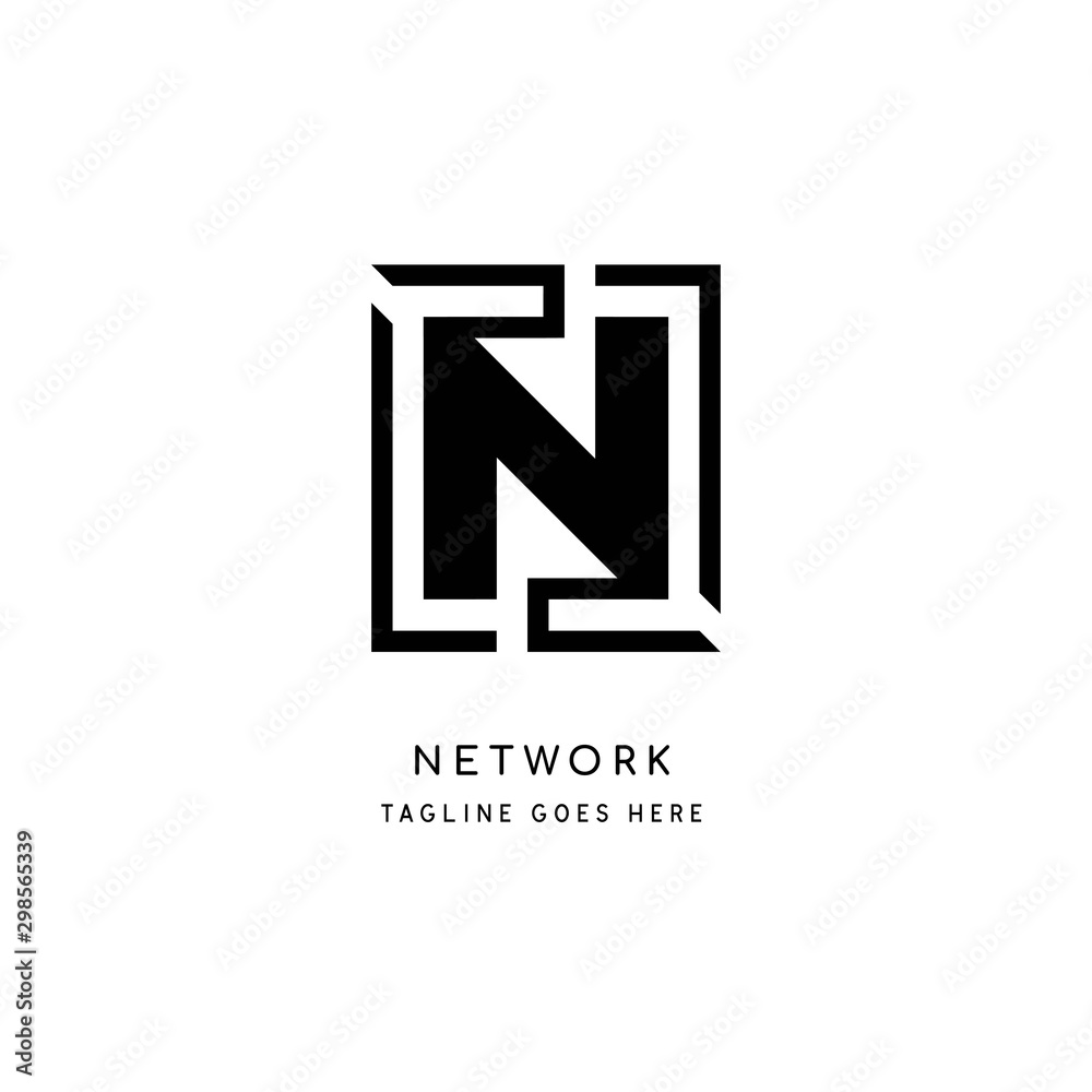 Network Logo Design Vector with the concept of the letter n Network Logo Design Vector with the concept of the letter n