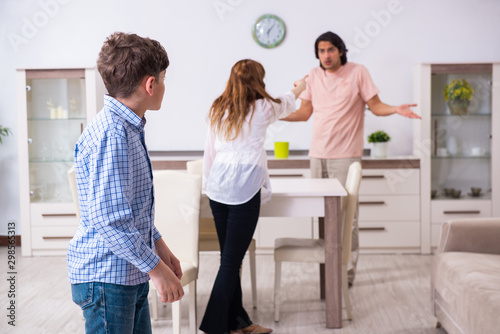 Family conflict with husband and wife and child