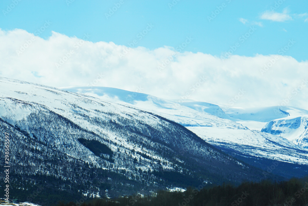 The snow mountain view