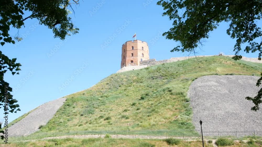 Vilnius, Lithuania, view of the hill of Gediminas tower Vilnius, Lithuania, view of the hill of Gediminas tower
