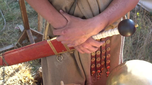 Roman legionary. The weapons of the Roman imperial army. The Republican gladius (Spanish sword)  photo