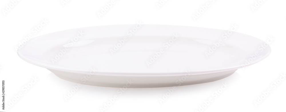 empty white plate on white background empty white plate on white background