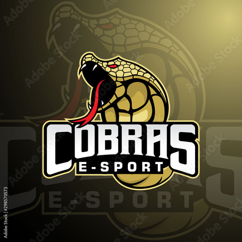 Cobra E-sports team mascot logo vector template. Easy editable and change the name