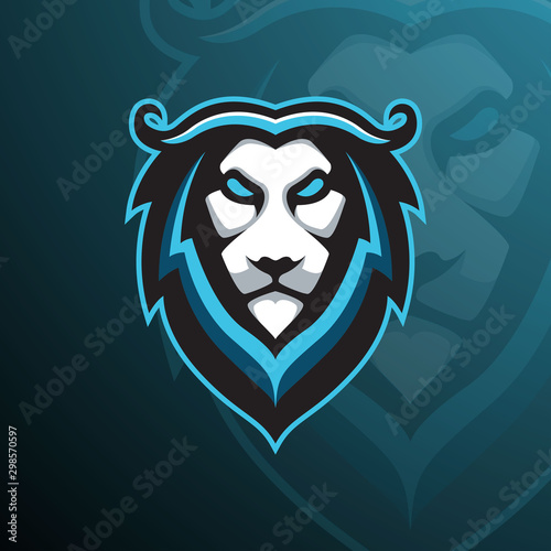 Lion E Sport Mascot Logo template
