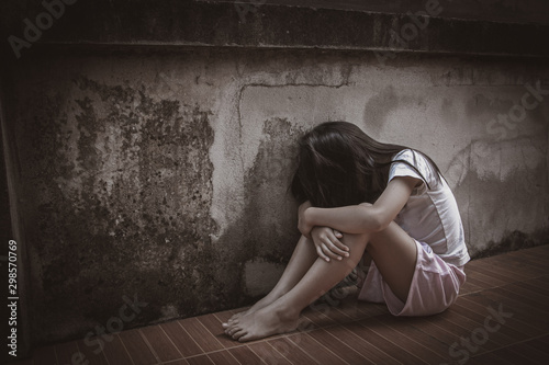 Human trafficking and slavery concept. Stop human abuse. Stop child abusing. Human is not a product