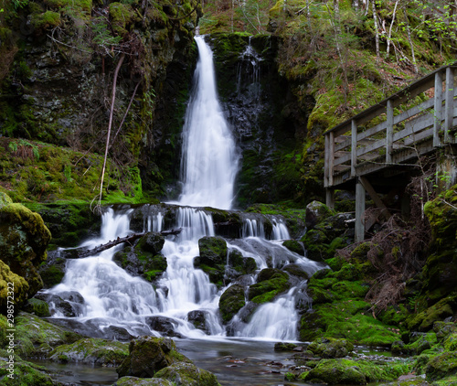 Dickson Waterfalls in New Brunswick Canada on a beautiful spring day 