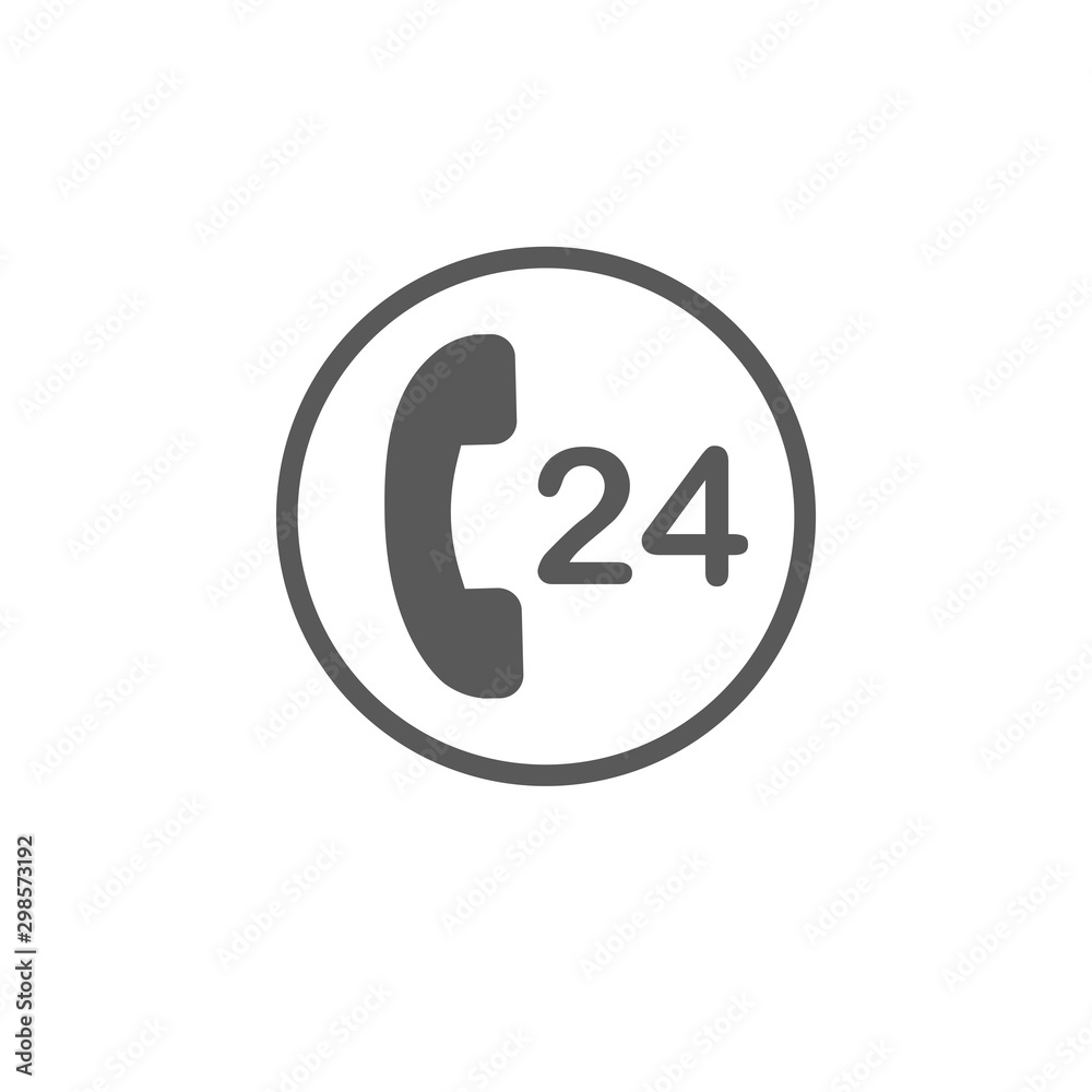 Phone icon 24 hours support vector isolated on white background. Telephone symbol for your design, logo, application, UI. Phone icon 24 hours support vector isolated on white background. Telephone symbol for your design, logo, application, UI.