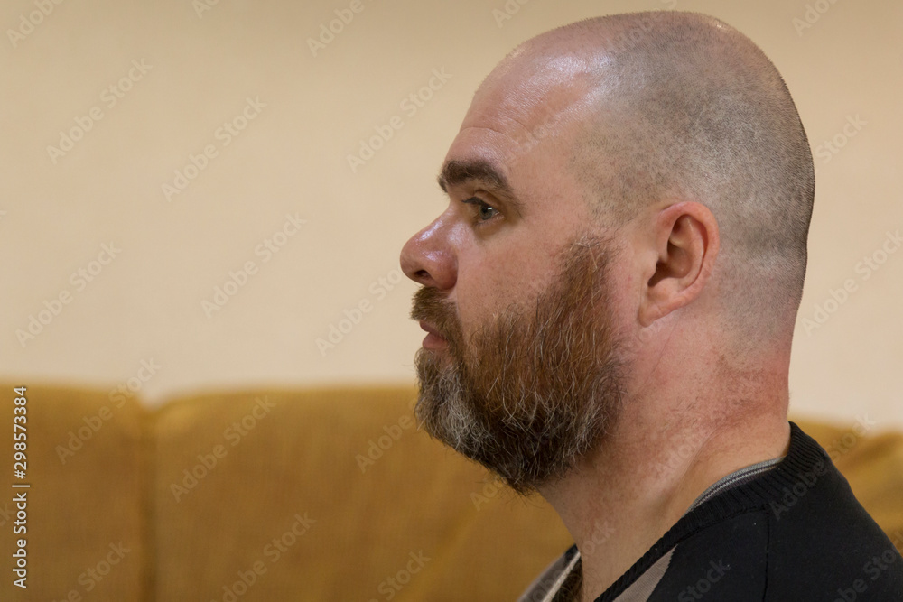 Portrait of a bald man with a beard Portrait of a bald man with a beard