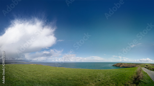 Panoramic view of Old Head of Kinsale with lighthouse