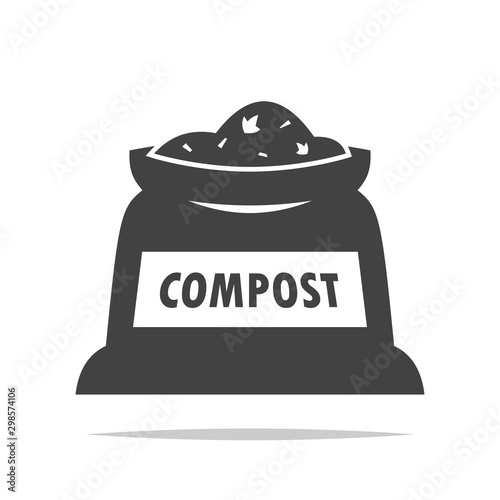 Sack of soil compost icon vector isolated