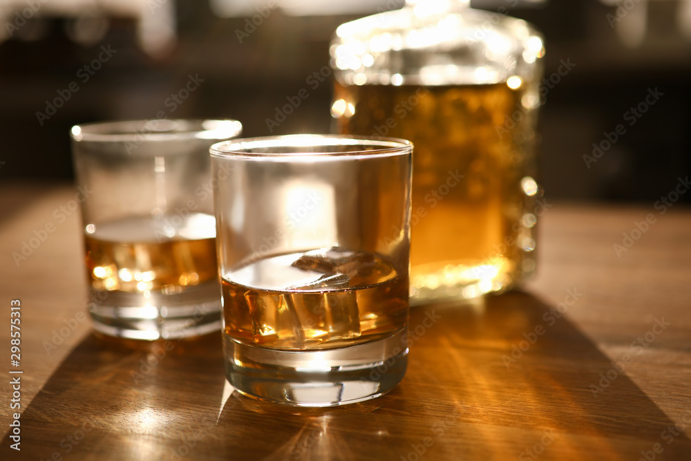 Glasses with delicious beverage Glasses with delicious beverage