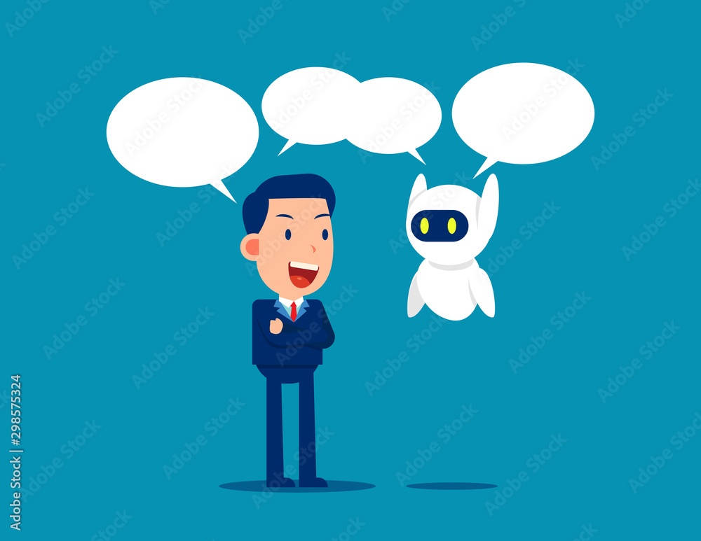 Human and robot communication. Business relationship concept, Artificial intelligence Human and robot communication. Business relationship concept, Artificial intelligence