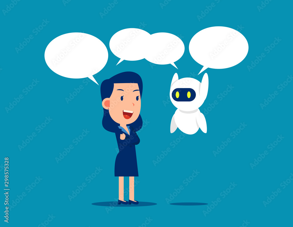 Human and robot communication. Business relationship concept, Artificial intelligence Human and robot communication. Business relationship concept, Artificial intelligence