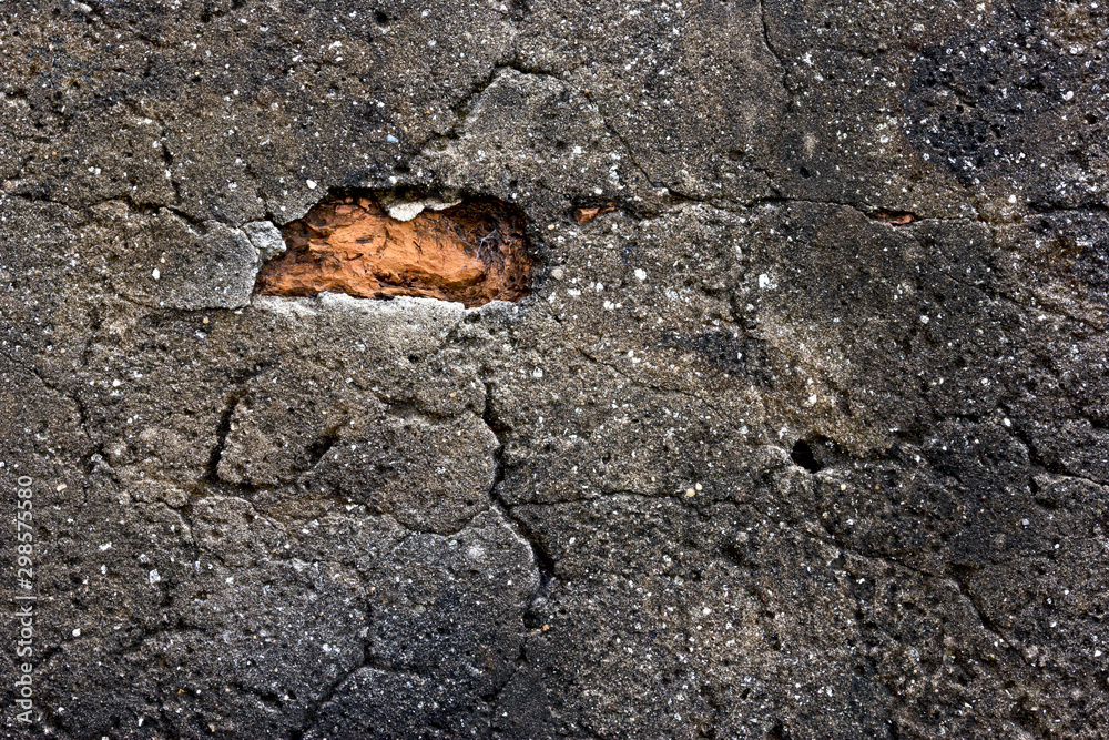 Fototapeta premium Old Cement Wall and damaged brick