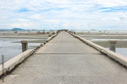 cement jetty on the seascape