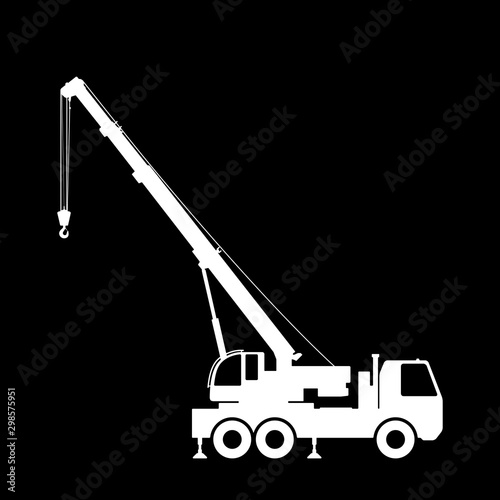 Crane Silhouette on a black background.