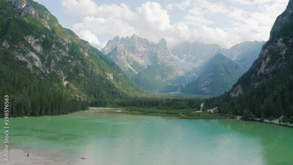 Dolomites Aerial Drone Mountains Wilderness Travel Lake Dolomites Aerial Drone Mountains Wilderness Travel Lake