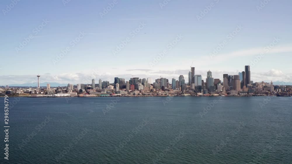 Left or Right Truck Shot of Downtown Seattle on a Sunny Day Left or Right Truck Shot of Downtown Seattle on a Sunny Day