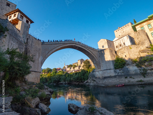 Stari Most (Mostar Bridge) rebuilt 16th-century Ottoman bridge in the city of Mostar, Bosnia and Herzegovina