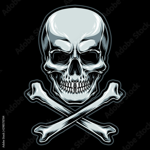 danger skull vector logo and icon