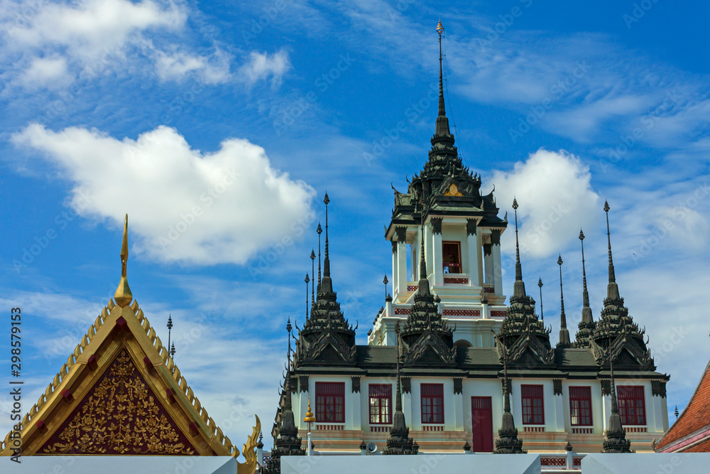 metallic castle 3 places left in the world(Loha Prasat), Wat Ratchanadda thailand