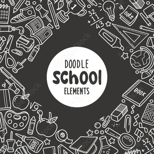 Vector Doodle School Elements