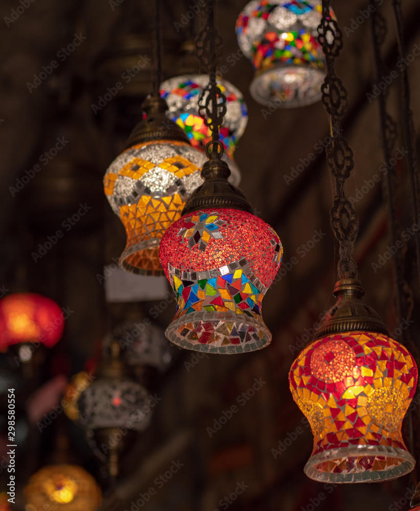 Turkish style lanterns on display in the muslim side of Sarajevo city
