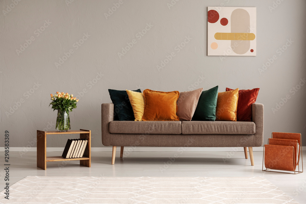© Photographee.eu - Vintage style grey living room interior with trendy sofa © Photographee.eu - Vintage style grey living room interior with trendy sofa