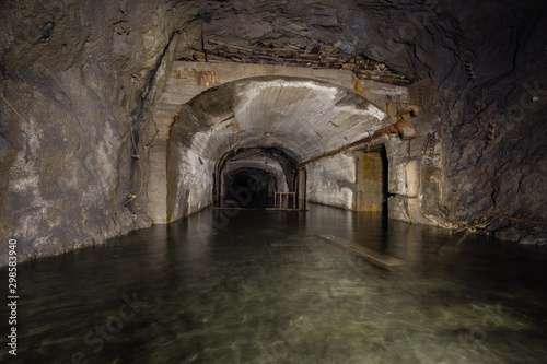 mine ore shaft tunnel drift underground flooded