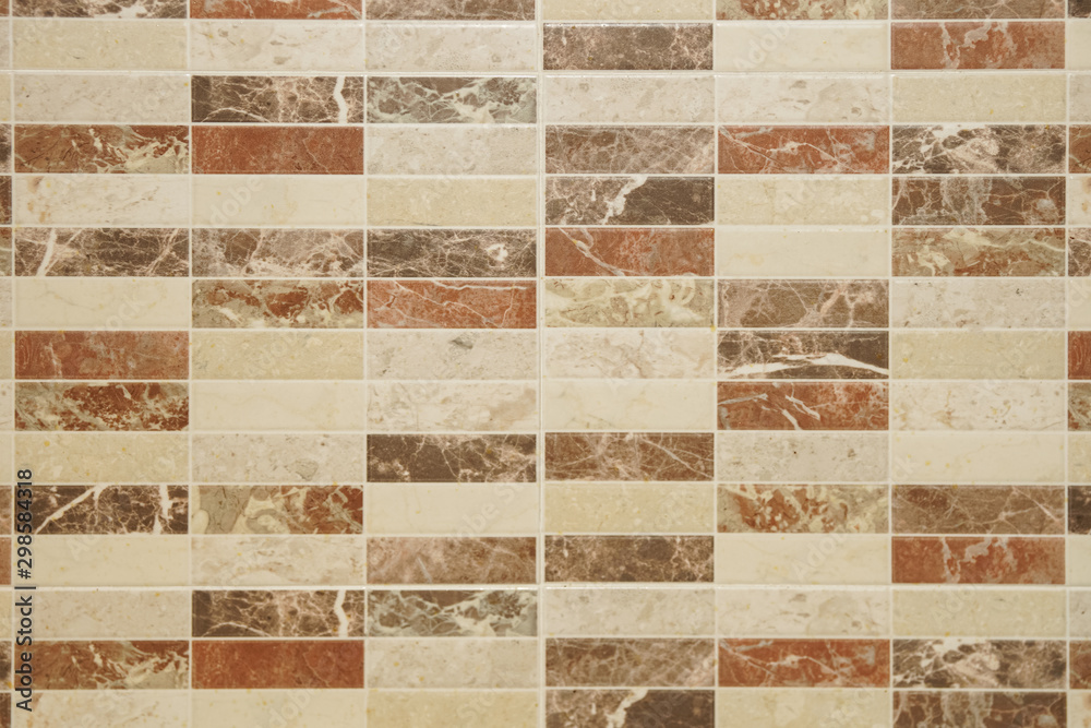 wall tile modern decorative natural mosaic for inside. Panel wall small marble brick background texture.