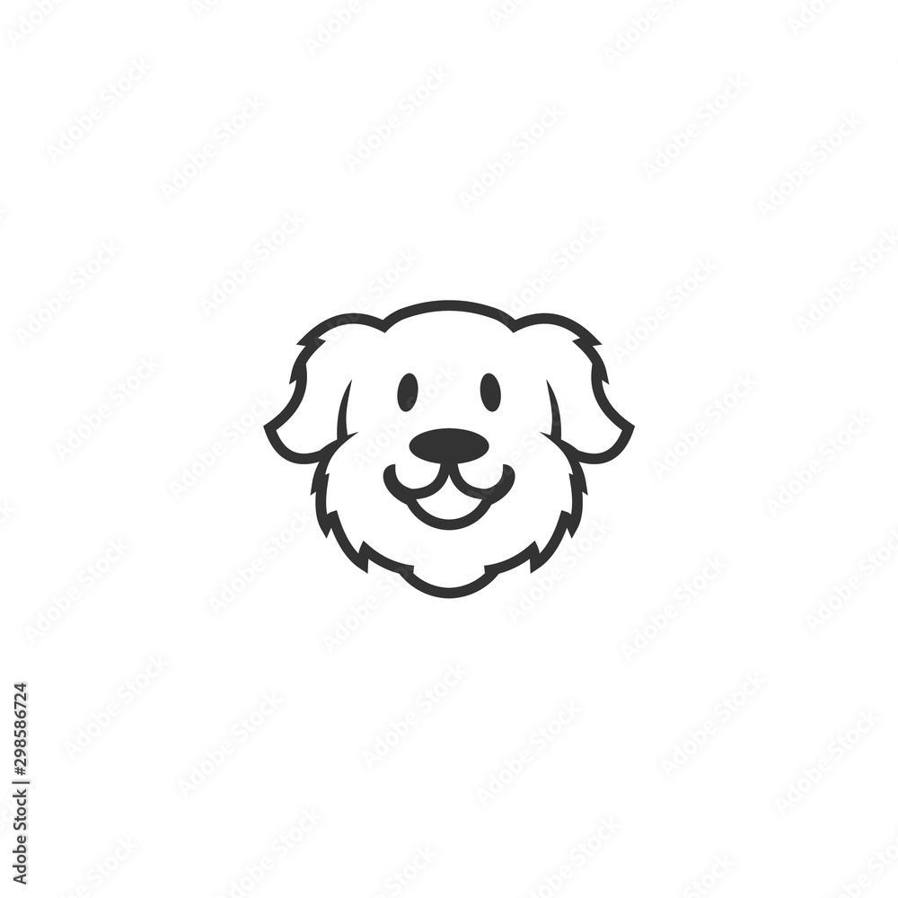 Fototapeta premium Smile Dog Face Logo template. Vector illustration 