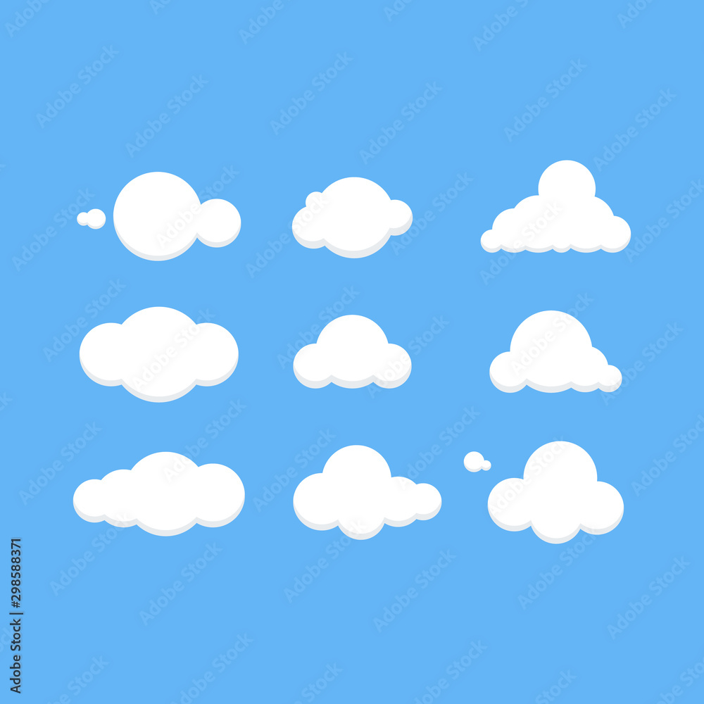Set of cloud vector set.eps 10.flat design.