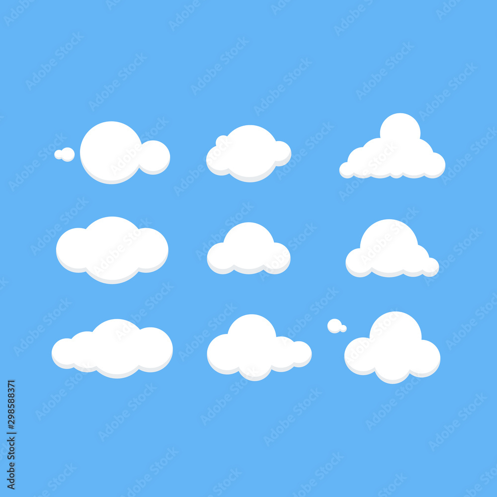 Set of cloud vector set.eps 10.flat design. Set of cloud vector set.eps 10.flat design.
