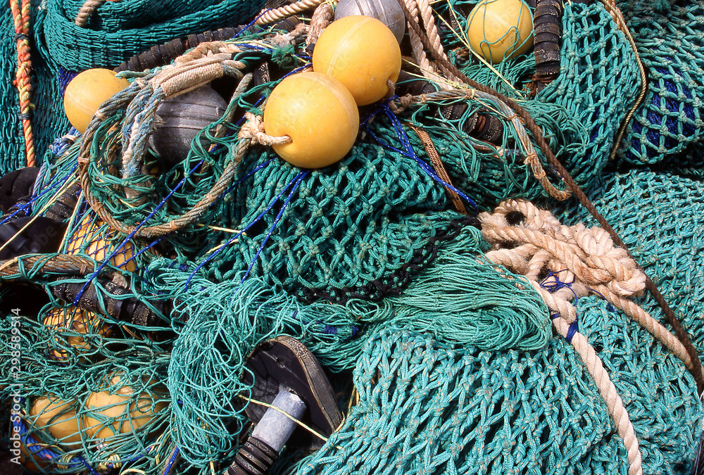 Rope and netting of commerical fishing nets