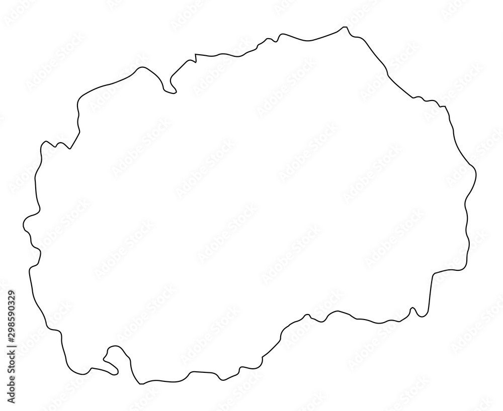 Macedonia Republic Map Outline Macedonia Republic Map Outline