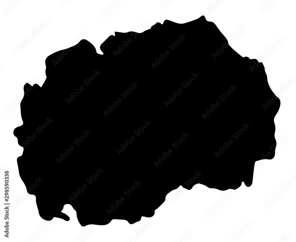 Macedonia Republic Map Silhouette