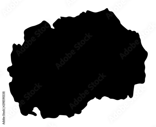 Canvas Print Macedonia Republic Map Silhouette