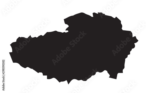 Tibet Silhouette Map Over A White Background