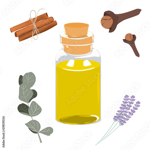 Aroma oil. Isolated against a white background. Aromatherapy for home