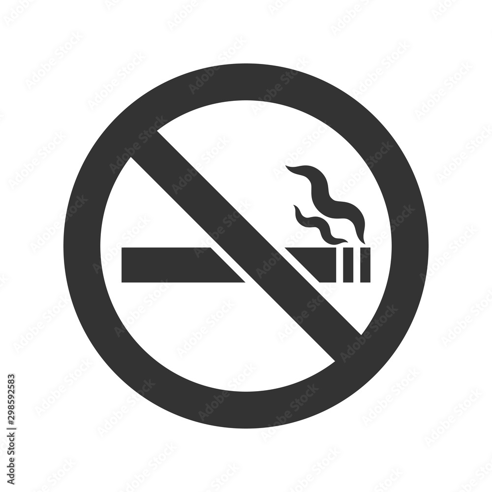 No smoking sign icon in flat style. Cigarette vector illustration on white isolated background. Nicotine business concept. No smoking sign icon in flat style. Cigarette vector illustration on white isolated background. Nicotine business concept.