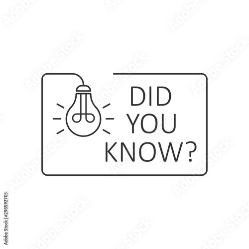 Did You Know icon in flat style. Question mark vector illustration on white isolated background. Attention banner business concept.