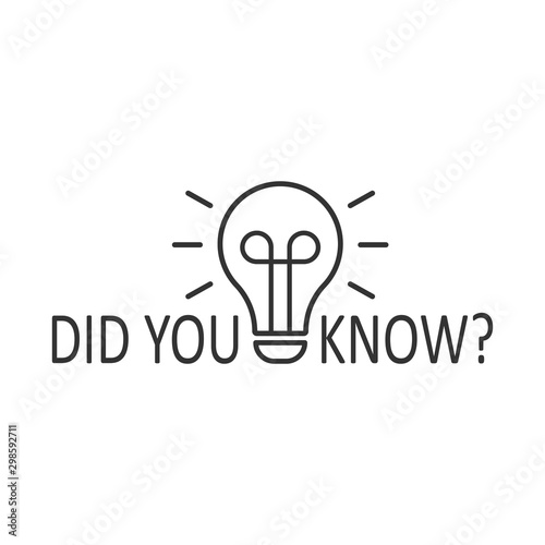 Did You Know icon in flat style. Question mark vector illustration on white isolated background. Attention banner business concept.