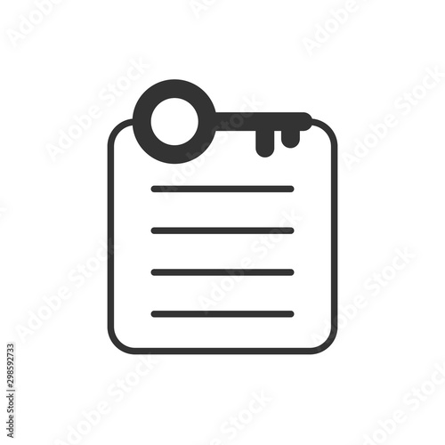 Password account icon in flat style. Keyword vector illustration on white isolated background. Key combination business concept.