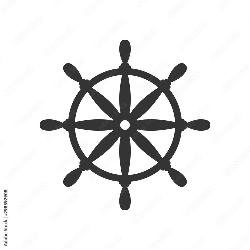 Helm wheel icon in flat style. Navigate steer vector illustration on white isolated background. Ship drive business concept. Helm wheel icon in flat style. Navigate steer vector illustration on white isolated background. Ship drive business concept.