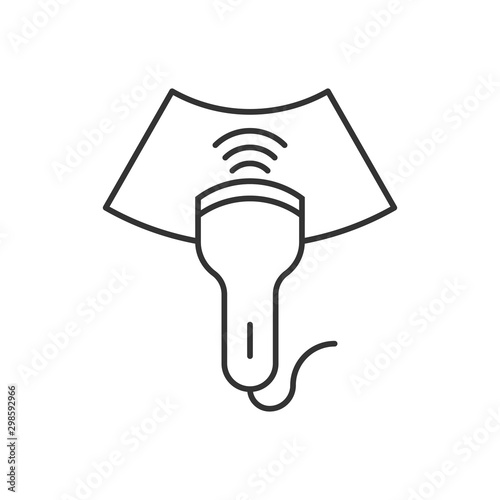 Ultrasound icon in flat style. Scanner equipment vector illustration on white isolated background. Ultrasonic business concept.