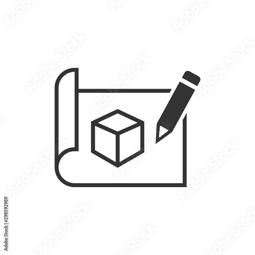 Prototype icon in flat style. Startup vector illustration on white isolated background. Model development business concept.